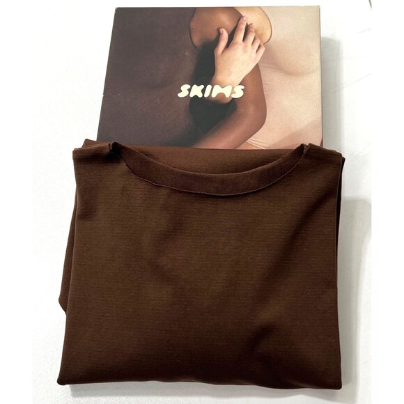 SKIMS Essential Crew Neck Long Sleeve‎ Bodysuit Smokey Quartz 4X/5X - Picture 2 of 11